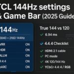 TCL 144Hz settings & Game Bar (2025 Guide): True 144 vs 120 + 4:4:4 Checklist