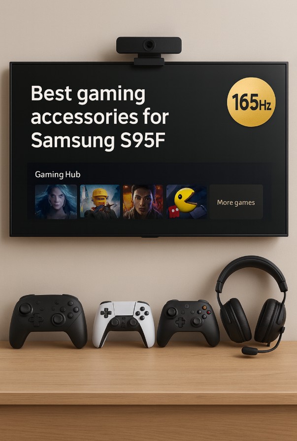 Best gaming accessories for Samsung S95F (165Hz, Gaming Hub, webcam)