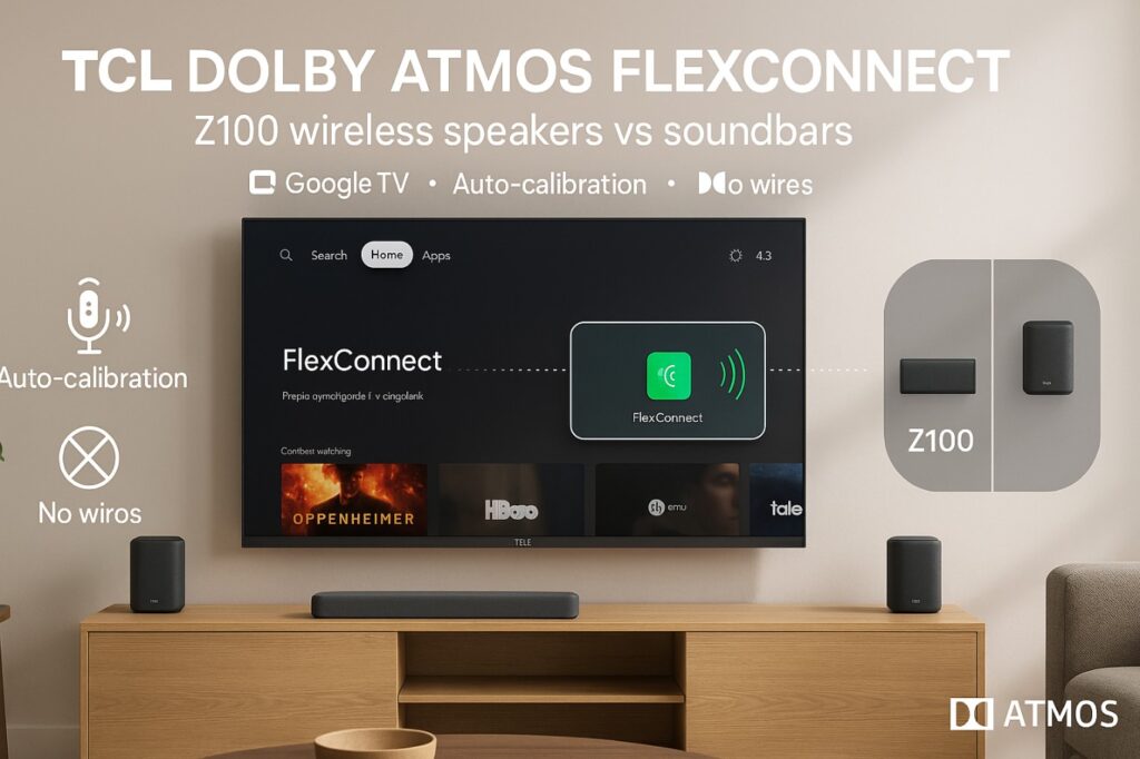 TCL Dolby Atmos FlexConnect — Z100 wireless speakers vs soundbars