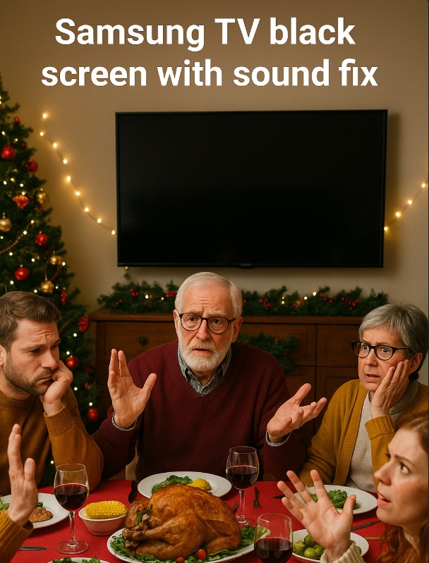 Samsung TV black screen with sound fix