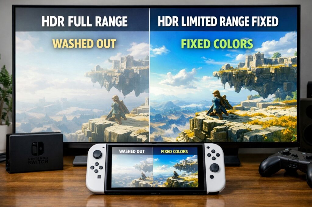Switch 2 HDR washed out Full vs Limited fix