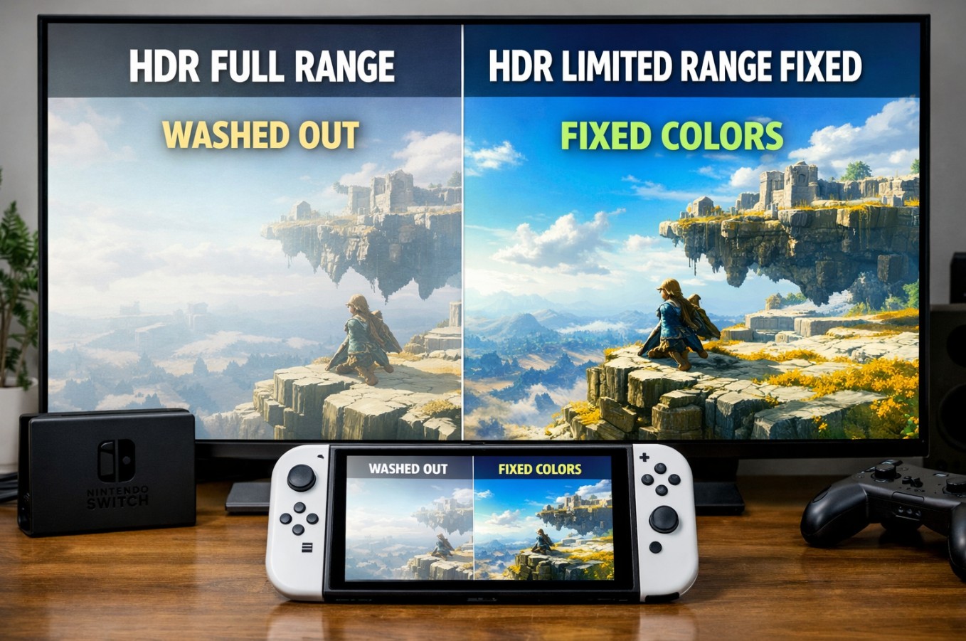 Switch 2 HDR washed out Full vs Limited fix guide