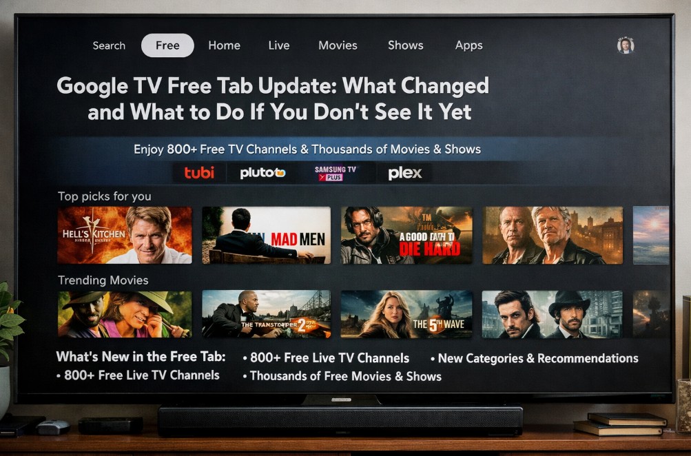 Google TV Free tab update: what changed and what to do if you don’t see it yet