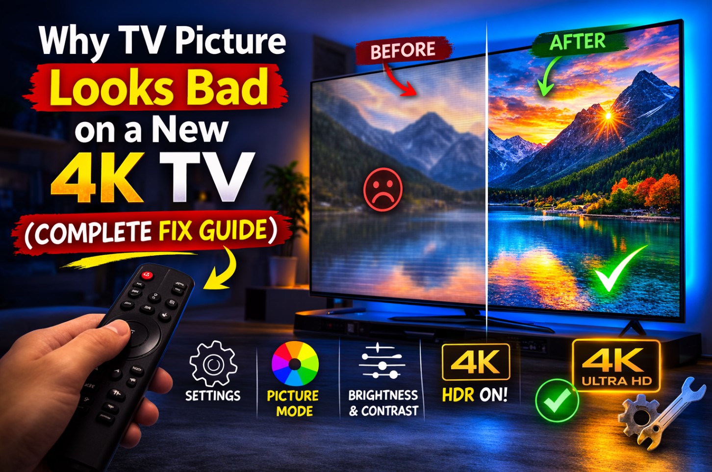 Why TV Picture Looks Bad on a New 4K TV (Complete Fix Guide)