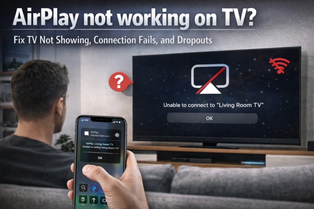 AirPlay not working on TV? Fix TV Not Showing, Connection Fails, and Dropouts