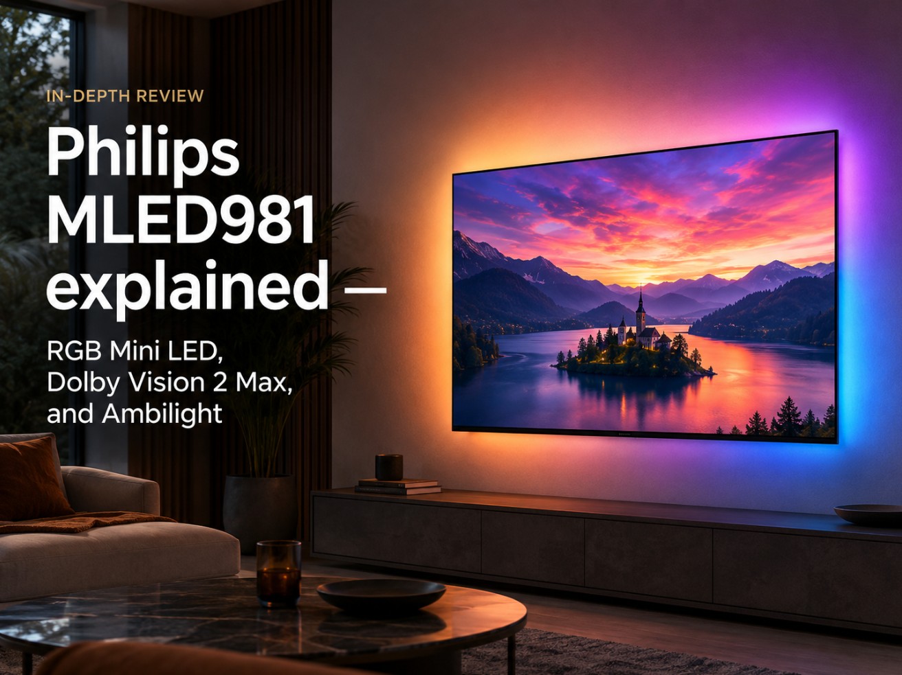 Philips MLED981 explained — RGB Mini LED, Dolby Vision 2 Max, and Ambilight