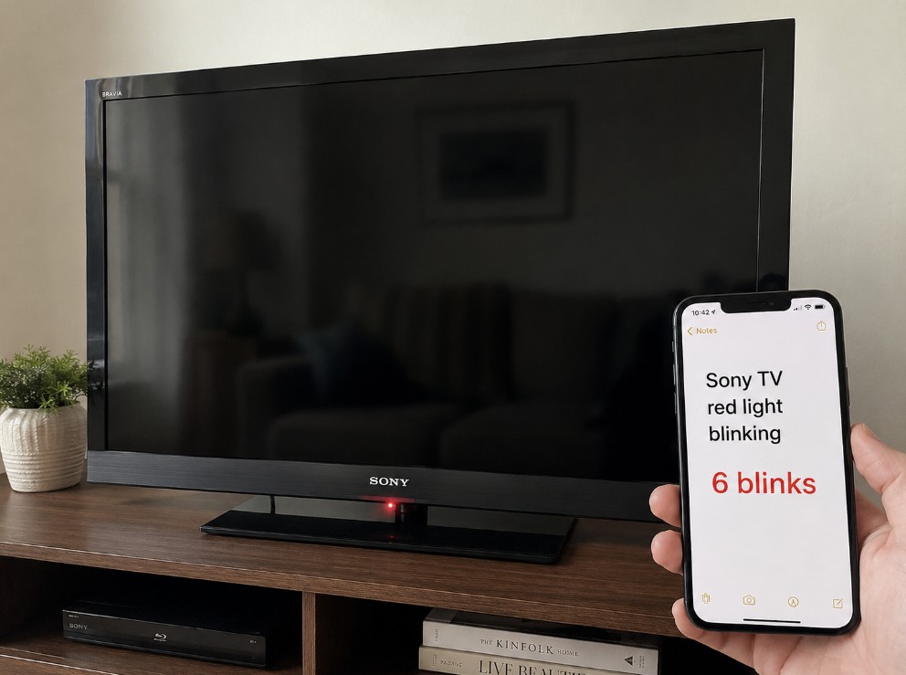 Sony TV red light blinking — count flashes before repair