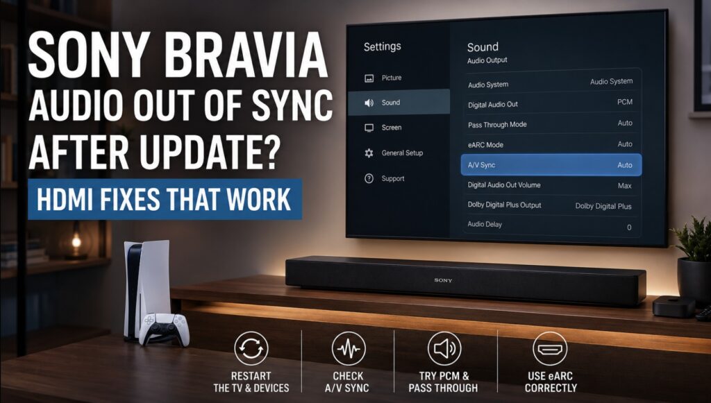 Sony Bravia Audio Out of Sync After Update — HDMI Fixes