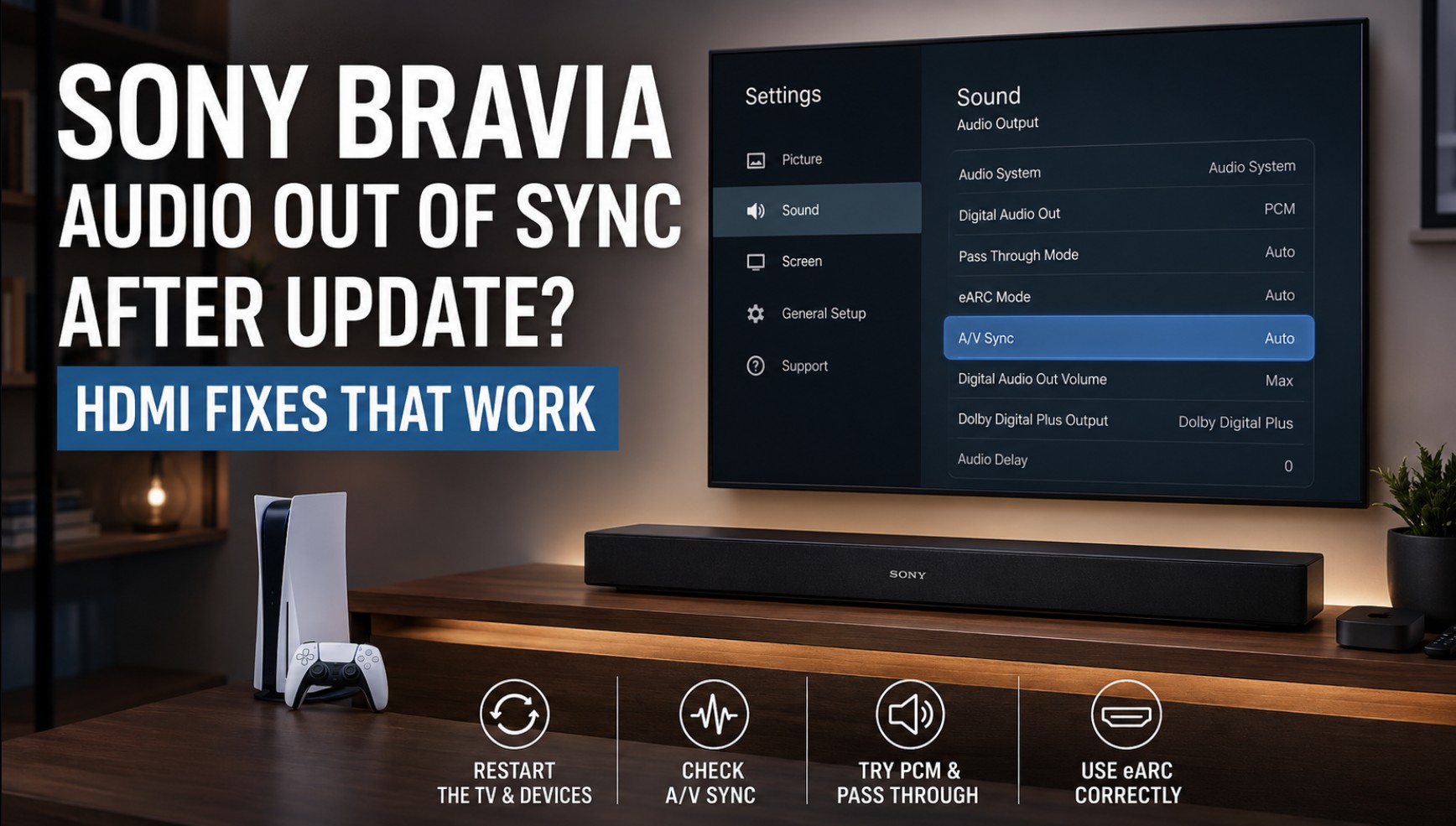 Sony Bravia Audio Out of Sync After Update — HDMI Fixes