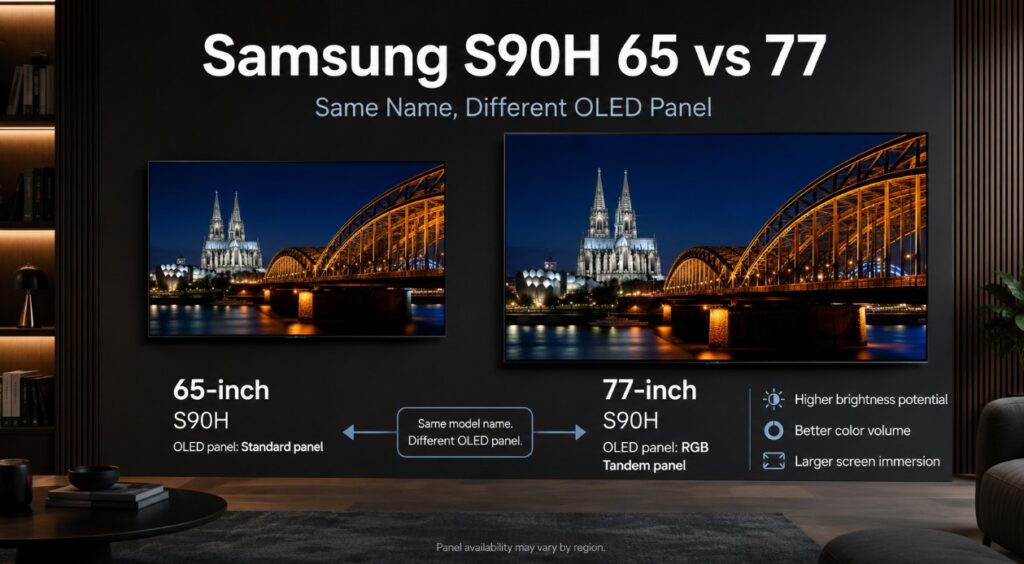 Samsung S90H 65 vs 77: Same Name, Different OLED Panel