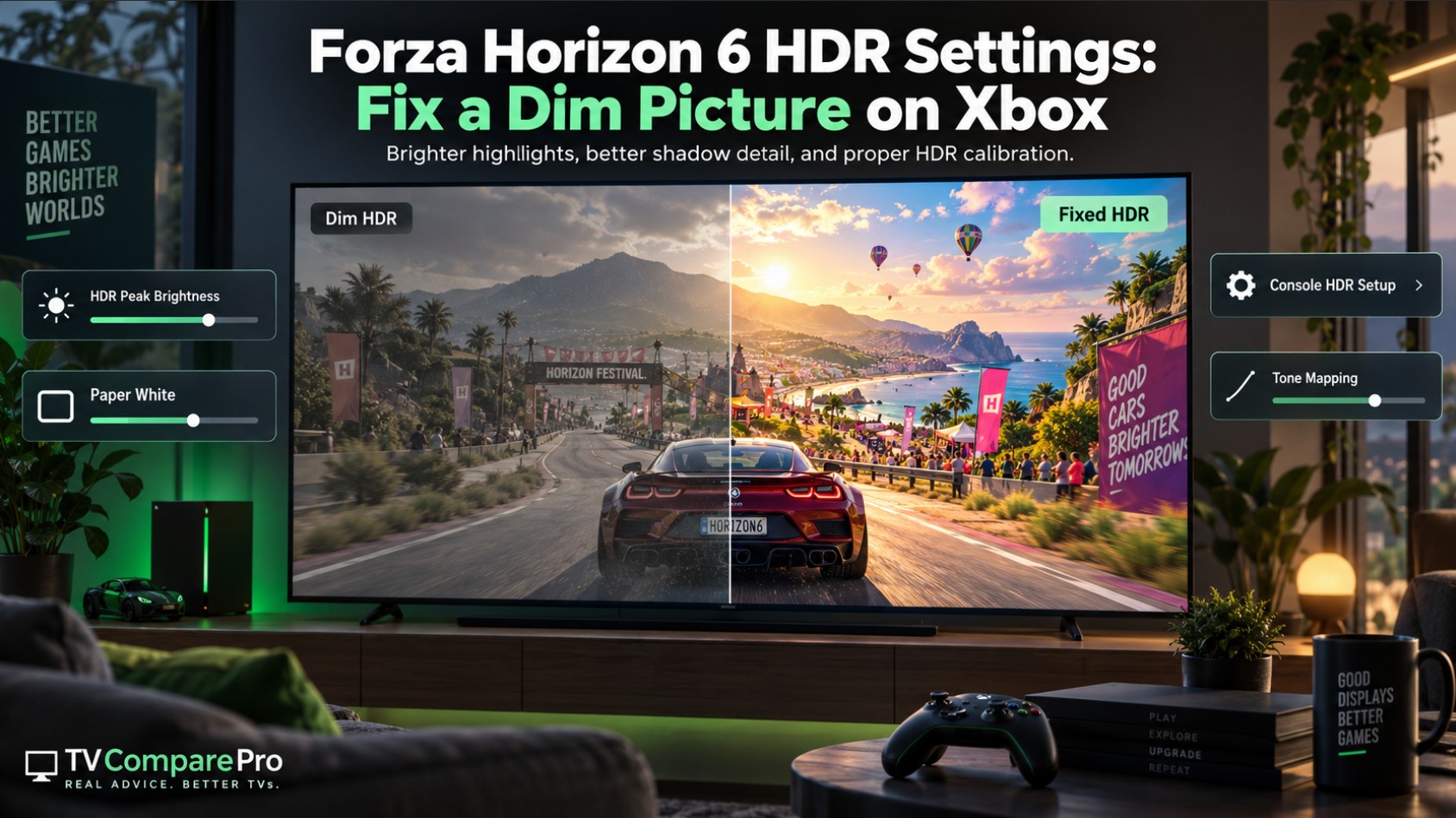 Forza Horizon 6 HDR Settings on Xbox: Fix a Dark Picture Fast