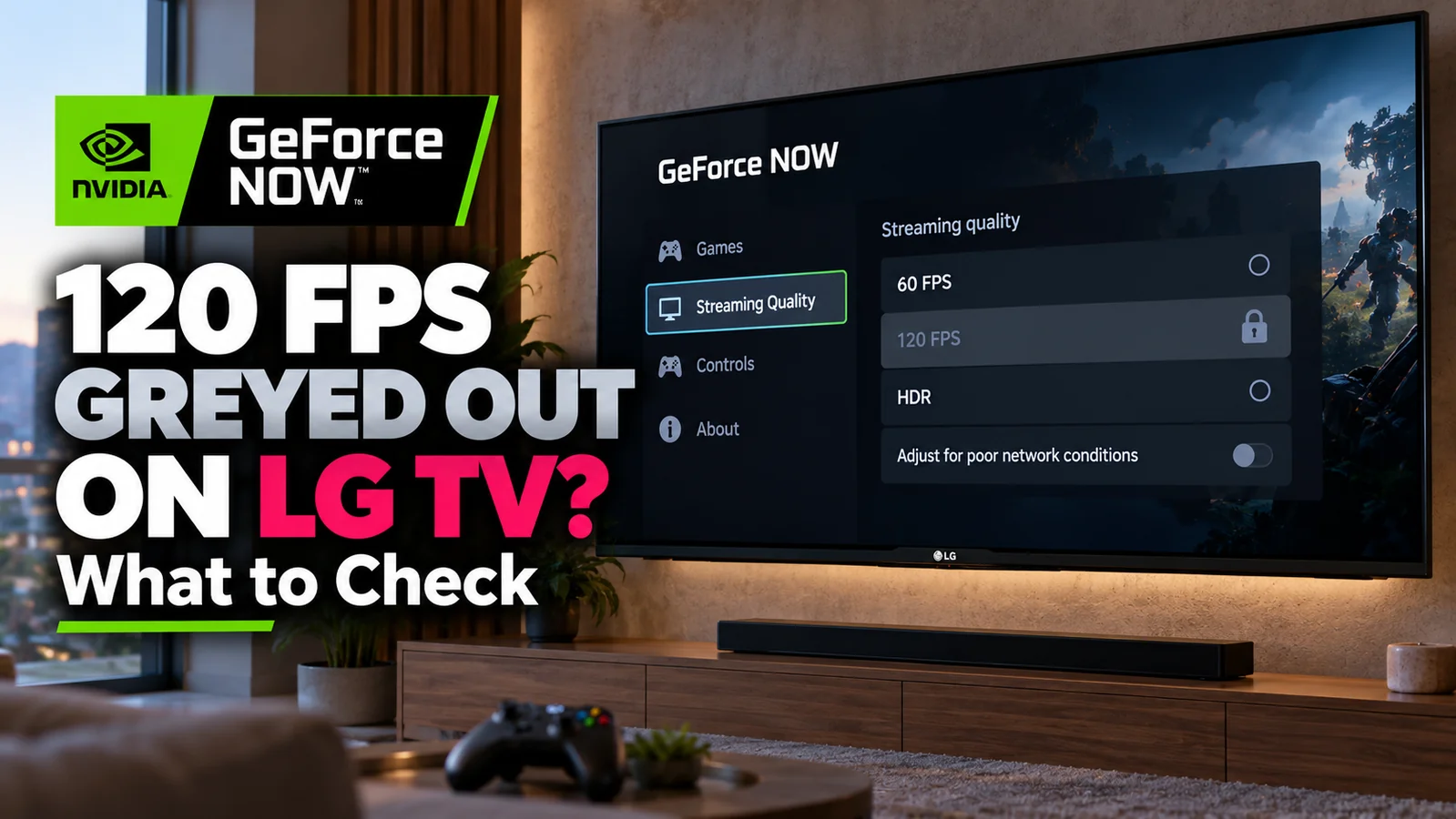GeForce NOW 120 FPS Greyed Out on LG TV? What to Check