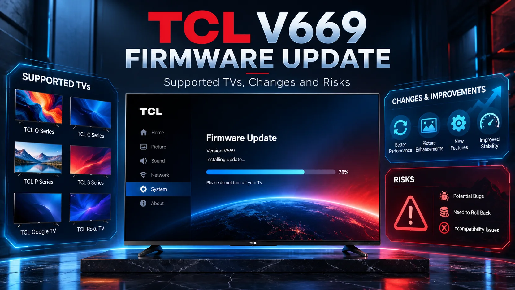 TCL V669 Firmware Update: Supported Models, Changes and Safety